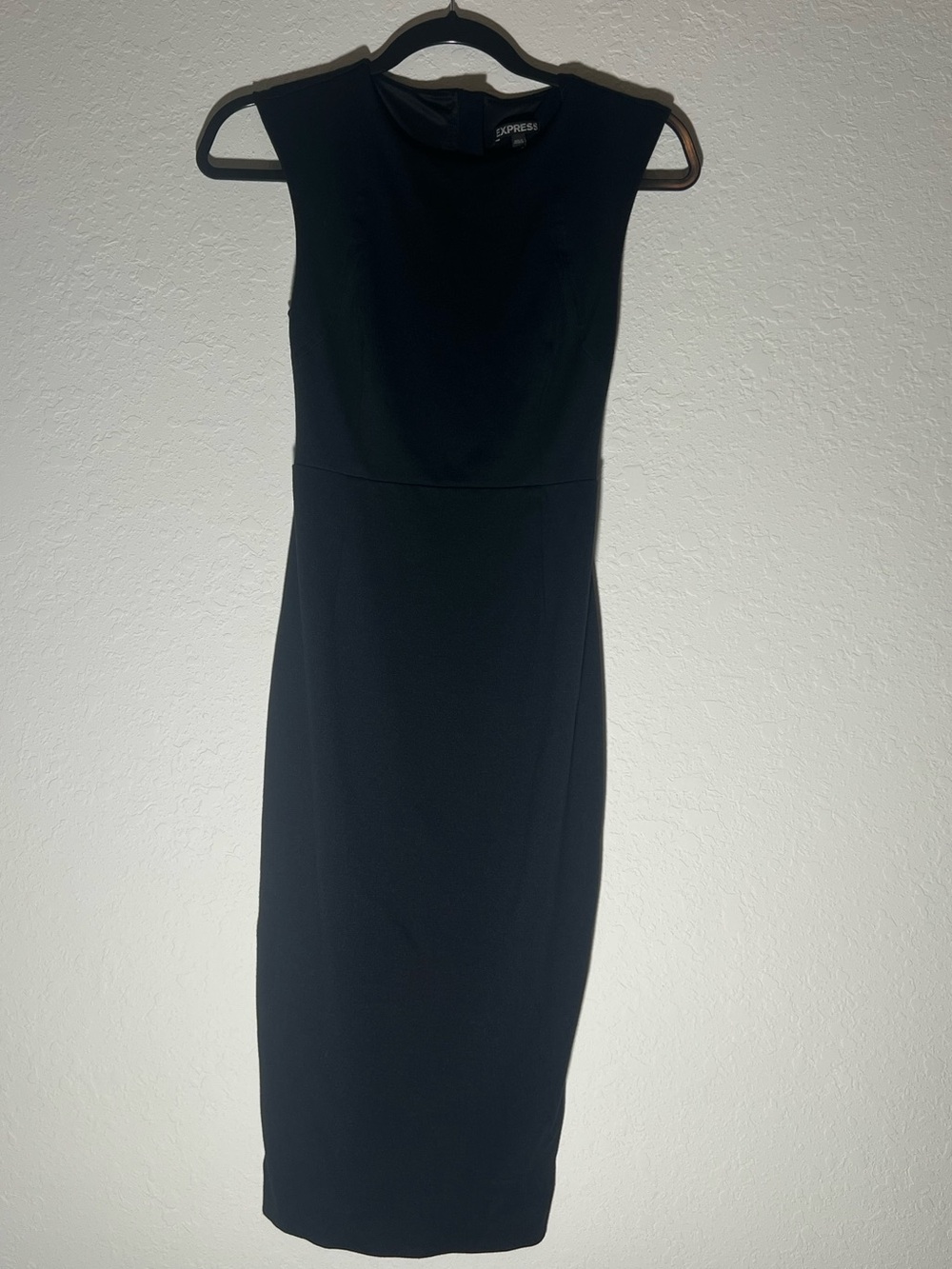 Express Black Sleeveless Midi Sheath Dress